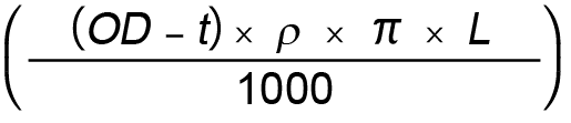 محاسبه وزن لوله درزدار